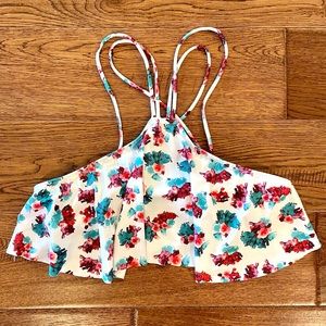 New Lovers + Friends Flower Halter Bikini Top